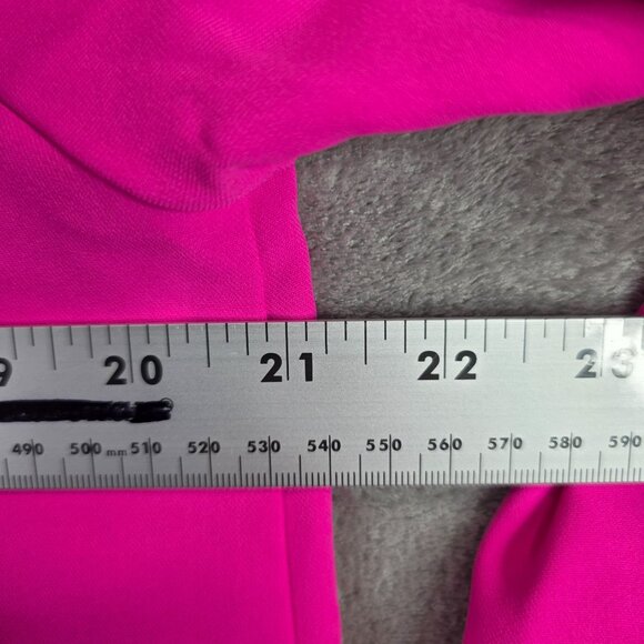 Womens Jodifl Fuchia Pink Scalloped V-Neck Blouse 3/4 Sleeve 100% Polyester L - Picture 5 of 8